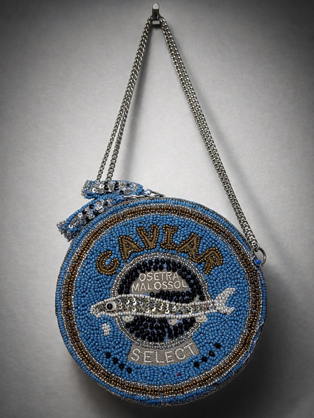 Caviar Beaded Crossbody Bag